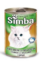 שימור מזון מלא לחתולים סימבה עם בשר צייד 400 גרם