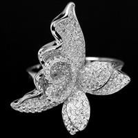 טבעת כסף מעוצבת משובצת זרקונים RG5765 | תכשיטי כסף | טבעות כסף