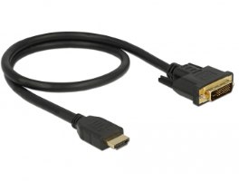 כבל מסך Delock Cable HDMI Male To DVI 24+1 Male 0.5 m