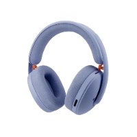 אוזניות אלחוטיות צבע סגול לילך Logitech G325 – מוצגות בזווית קלה בצבע לילך עם כבלים כתומים סינון רעשים