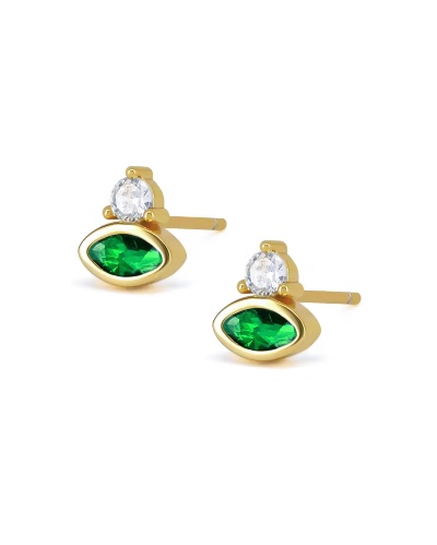 Neli Earrings Gold Green