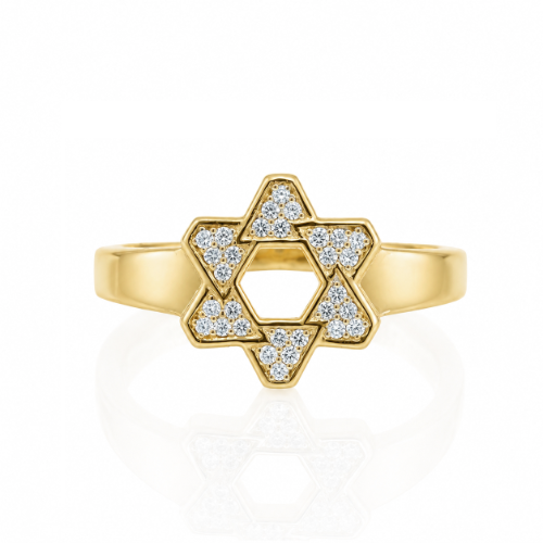 טבעת יהלומים לגבר - טבעת מגן דוד