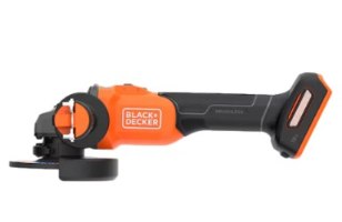 משחזת זווית חשמלית נטענת Black+Decker BCG6L8N-XJ 18V – מבט צדדי על המשחזת בצבעי שחור וכתום