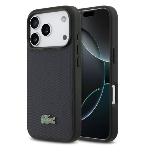כיסוי LACOSTE מקורי לאייפון IPHONE 17 PRO MAX בעיצוב טקסטורה עם תמיכה ב-MagSafe – כחול כהה
