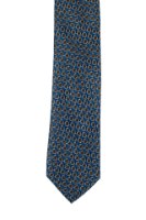 עניבה בהדפס פרח כתום על רקע כחול