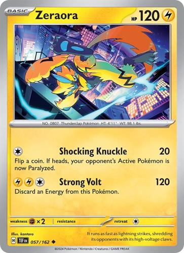 קלף בודד single פוקימון - zeraora - Temporal Forces - 057/162