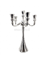 קנדלברה 5-12 קנים טבולה בכסף -מסדרת מורשת- דגם כליל חלק v  בהזמנה אישית