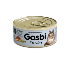 גוסבי פרסקו לחתולים מסורסים בטעם עוף ובקר עגל Gosbi