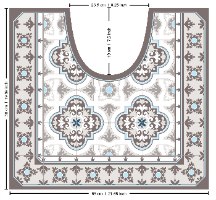 עיצוב איזור האסלה- מדבקה (39 ₪)  שטיחון  (88 ₪) סט (119 ₪) נווה צדק TIVA DESIGN