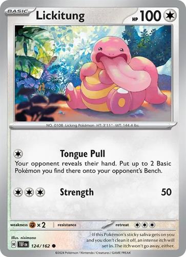 קלף בודד single פוקימון - lickitung - Temporal Forces - 124/162