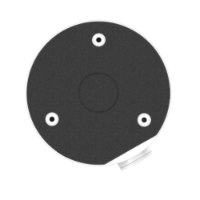 קופסת חיבורים מקצועית למצלמות רשת Vigi VJB-300 – מבט עליון על משטח עליון עגול כהה עם שלושה חורי הרכבה