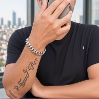 צמיד גורמט  כסף טהור   925  לגבר  דגם  טוקיו.
