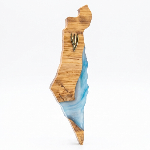 Mezouzah Forme Carte d'Israël : Bleu Méditerranée