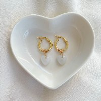 זוג עגילי גיפסי לבבות זהב 14K-שביל החלב-תכשיטים למניקות
