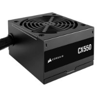 ספק כוח Corsair CX550 80 Plus Bronze 550W – פריט בודד יחידה שחורה עם תווית מותג ופתח אוורור עליון