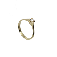 טבעת אירוסין זהב צהוב 14K יהלום מרכזי OP09160077408