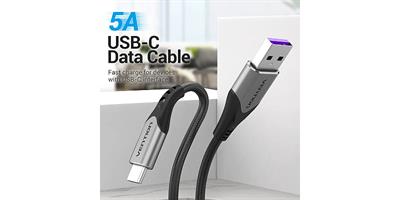 כבל Vention USB-A to USB-C 5A/40W Super Charge 2m