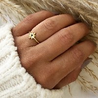 טבעת כוכב משובץ גולד