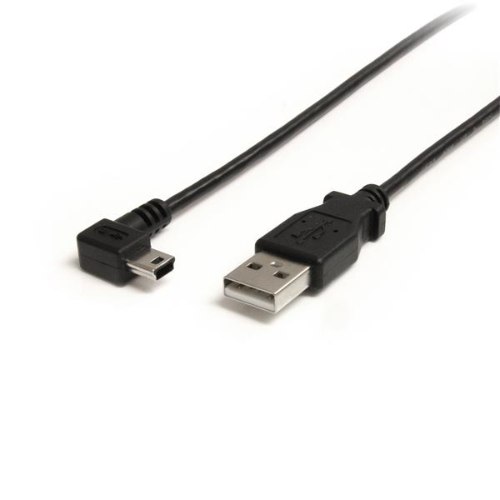 כבל מתאם זווית ימין Mini USB2.0 זכר B לחיבור USB2.0 זכר A באורך 0.25 מטר