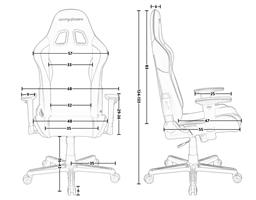 כיסא גיימינג DXRacer Formula P08-NW  מפרט טכני