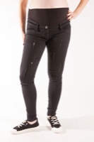 ג׳ינס קרעים להריון שלומית - ג'ינס שחור ארוך