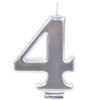 נר מספר 4 - נרות יום הולדת כסף שמחה