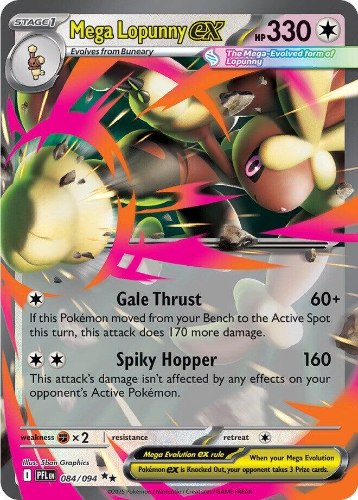 קלף פוקימון בודד single - MEGA LOPUNNY EX – Phantasmal Flames – 084/094