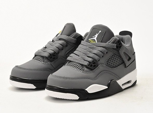 נעלי אייר ג'ורדן ילדים Nike Air Jordan 4 Retro אפור לבן
