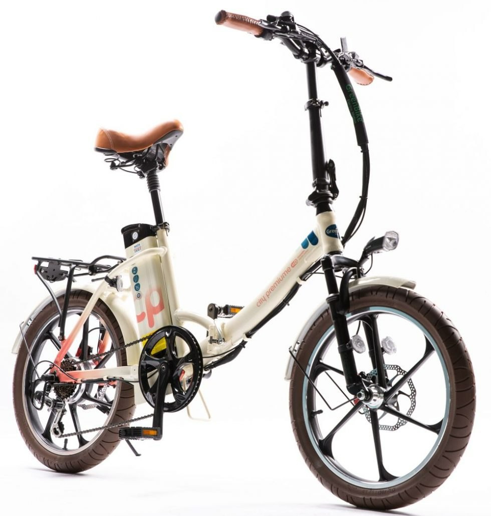 אופניים חשמליים גרין בייק דגם סיטי פרימיום ונילה עם סוללה 48 וולט 16 אמפר Greenbike CP 48V/16AH