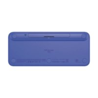 מקלדת אלחוטית צבע לילך Logitech Pop Icon Keys – גב המקלדת בצבע לילך עם רגליות גומי ופרטי יצרן מודפסים