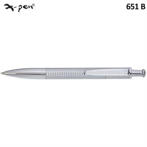 עט X-pen נרו כדורי (בקליק) , גימור כסף מט  X-Pen NERO   דגם XP-651b
