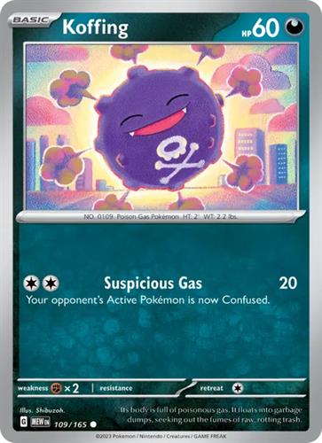 קלף בודד single פוקימון - koffing - 151 - 109/165