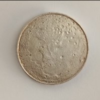 Moon  - אפולו 11, הנחיתה על הירח, שנת 1969, מדליה כסף טהור/1000 , 30 מ"מ,13 גרם