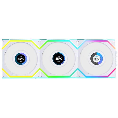 Lian-Li UNI SL Wireless LCD 120mm Reverse White x3 Fans