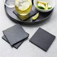 מארז ארבע תחתיות כוסות אבן צפחה טבעית Slate Coasters