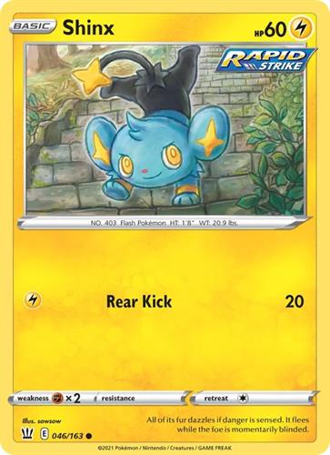 קלף בודד single פוקימון - shinx - Battle Styles - 046/163