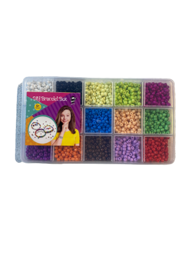 חרוזים ונציה 15 גוונים בקופסת חלוקה