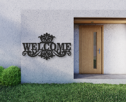 שלט כניסה Welcome מלכותי