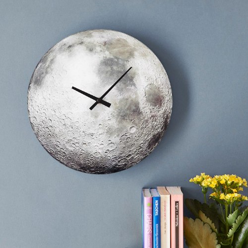 שעון קיר זכוכית פני הירח Gibbous - מארז לא מושלם