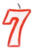 נר מספר 7 - נרות יום הולדת אדום לבן