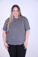 חולצת פיין ריב אפורה