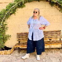 מכנסיים מדגם נועה מבד דריל בצבע כחול נייבי