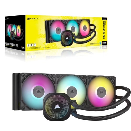 מערכת קירור נוזלי למעבד Corsair iCUE LINK TITAN 360 RX RGB AIO שחורה