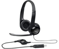 אוזניות ומיקרופון Logitech H390 USB Headphones Black
