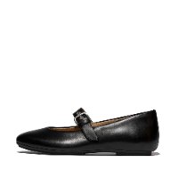 דליקטו מרי ג'יין נעל עור שחורה FITFLOP Delicato Leather Mary Jane פיטפלופ