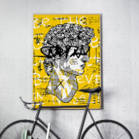 Yellow smoking Frida Kahlo CANVAS