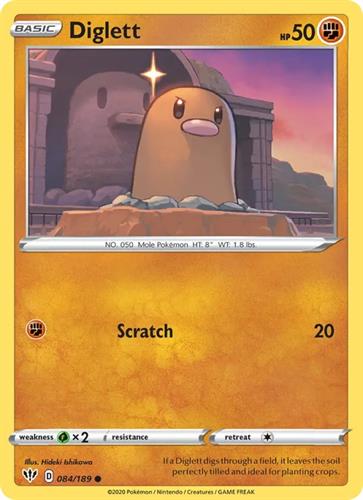 קלף בודד single פוקימון - diglett - Darkness Ablaze - 084/189