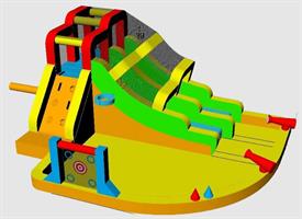מתקן מתנפח מבית Mirajump – MJ70 עולם המגלשות לילדים בגינה.