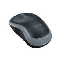 עכבר אלחוטי אפור Logitech Wireless Mouse M185 Retail – בצבע אפור כהה ושחור מוצג מלמעלה על רקע לבן