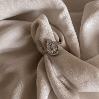 טבעת טיפה מלבנים- קריסטל כסף 925